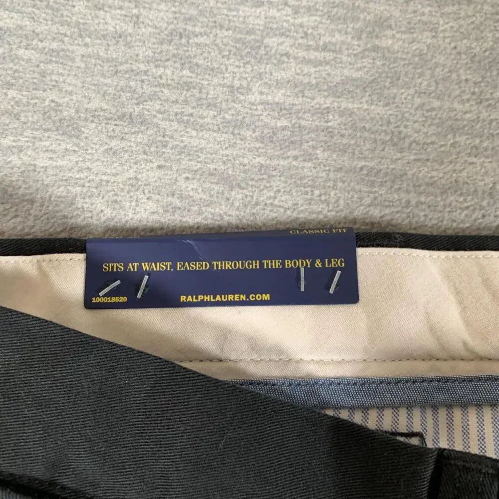 Polo Ralph Lauren Pants Mens 46x30 Black Classic Fit Chino Big & Tall Casual